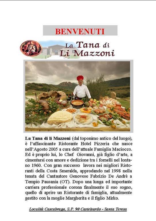 Hotel Ristorante La Tana Di Li Mazzoni Trinità d'Agultu Eksteriør billede